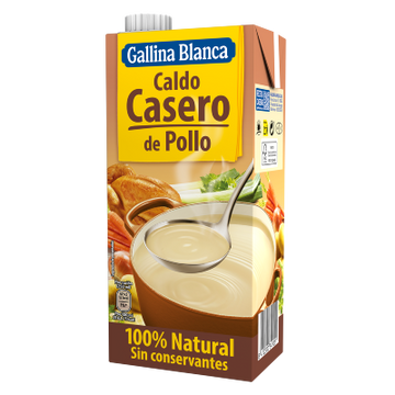 Gallina Blanca | Caldo Casero de Pollo 100% Natural | Homemade Chicken Broth 100% Natural 12 x 1 L