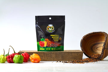 Jamaica Valley | Pimento and Scotch Bonnet Pepper Flakes | Hojuelas de pimiento morrón y pimiento Scotch Bonnet | 24X100G