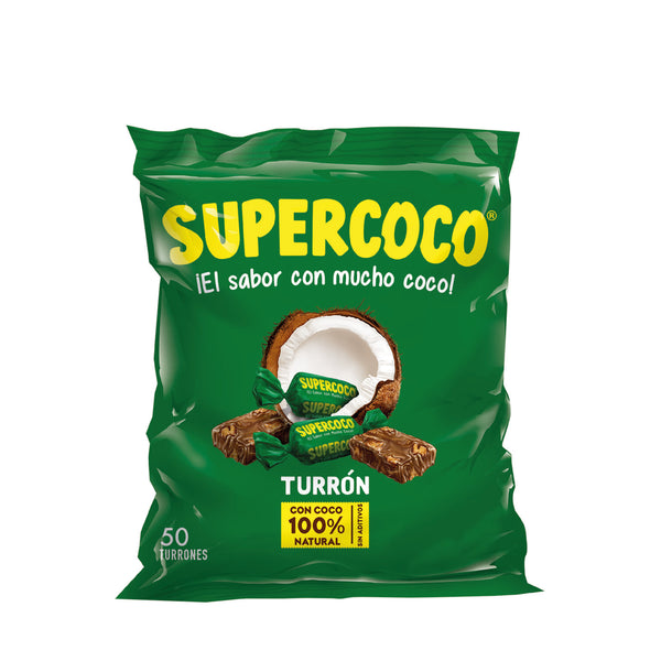 Supercoco Turron  | Coconut Candy | 24 x 50 UND