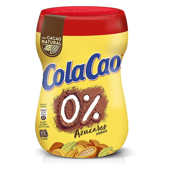 Cola Cao 0% Azucares Añadidos [No Added Sugars] 12 x 325G