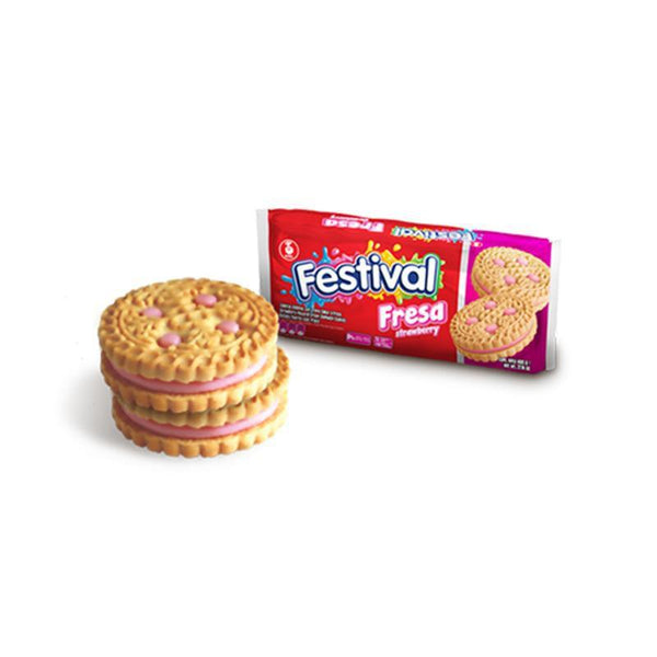 Noel Festival Strawberry Biscuits (415g pack = 12 units) - Chatica